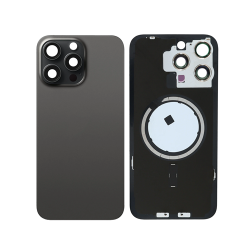 Back Glass with Frame and MagSafe Magnet for iPhone 15 Pro - Black