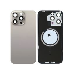 Back Glass with Frame and MagSafe Magnet for iPhone 15 Pro Max - Natural