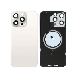 Back Glass with Frame and MagSafe Magnet for iPhone 15 Pro Max - White