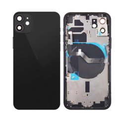 iPhone 12 Back Housing Frame w/Small Components Pre-Installed Black