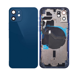 iPhone 12 Back Housing Frame w/Small Components Pre-Installed Blue