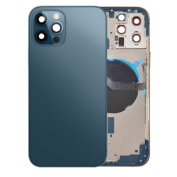 iPhone 12 Pro Max Back Housing Frame w/Small Components Pre-Installed (PACIFIC BLUE)