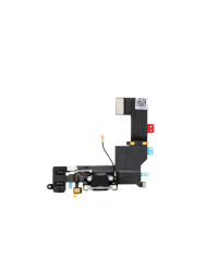 Charging Port with Flex Cable and Mic for iPhone 5s - Black