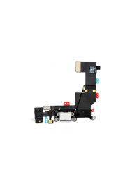 Charging Port with Flex Cable and Mic for iPhone 5s - White